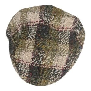 Burberry Green and Cream Plaid / Tweed Flat Cap. Brand New